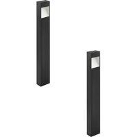 Loops 2 PACK IP44 Outdoor Pedestal Light Anthracite Tall Square Post 10W LED