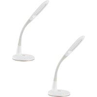 Loops 2 PACK Table Desk Lamp Colour White Touch On/Off Dimming Bulb LED 3.7W Included