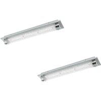 Loops 2 PACK Wall Flush Ceiling Light Colour Chrome Shade Clear Plastic Crystal LED