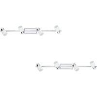 Loops 2 PACK Wall Light Colour 4 Spots Chrome Plated & White Steel GU10 4x5W Included