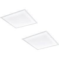 Loops 2 PACK Wall / Ceiling Light White 595mm Slim Square Panel 34W LED 4000K