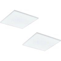 Loops 2 PACK 450mm Sleek Ceiling Light White Slim Square Low Profile 20W LED 4000K