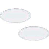 Loops 2 PACK 450mm Modern Ceiling Light White Slim Round Low Profile 28W LED 4000K