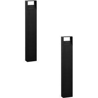 Loops 2 PACK IP44 Outdoor Bollard Light Anthracite Aluminium 6W LED Tall Lamp Post