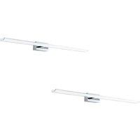 Loops 2 PACK Wall Light Colour IP44 Bathroom Chrome Shade White Plastic LED 21W Incl