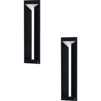 Loops 2 PACK IP54 Outdoor Bollard Light Modern Black Aluminium 10W LED Lamp Post