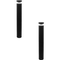 Loops 2 PACK IP44 Outdoor Bollard Light Black Cast Aluminium 11W LED Lamp Post