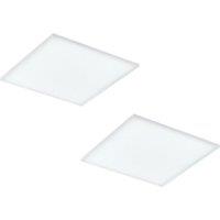 Loops 2 PACK 595mm Sleek Ceiling Light White Slim Square Low Profile 33W LED 4000K