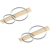 Loops 2 PACK Wall Flush Ceiling Light Black Brown Shade White Plastic LED 1x12W 1x12W