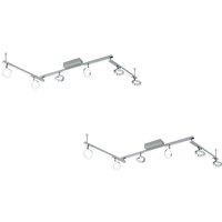 Loops 2 PACK Wall 9 Spot Light Aluminium Chrome Shade Satined Plastic LED 3.2W 3x3.3W