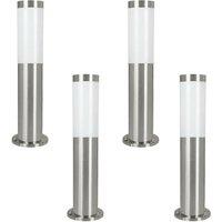 Loops 4 PACK IP44 Outdoor Bollard Light Stainless Steel 12W E27 450mm Driveway Post in Metallics