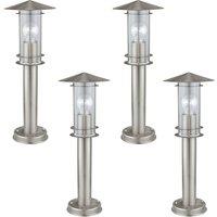 Loops 4 PACK IP44 Outdoor Bollard Light Stainless Steel 500mm 60W E27 Driveway Post in Metallics