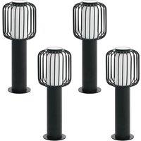 Loops 4 PACK IP44 Outdoor Pedestal Light Black Steel 1x 28W E27 Wall Gate Lamp