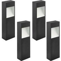 Loops 4 PACK IP44 Outdoor Pedestal Light Anthracite & White Square Post 10W LED