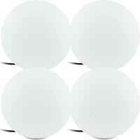Loops 4 PACK IP65 Outdoor Garden Ball Light White Plastic 1x 40W E27 300mm Globe
