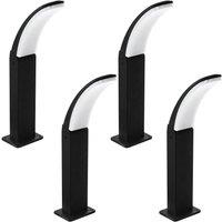 Loops 4 PACK IP44 Outdoor Pedestal Light Black Aluminium 11W LED Wall Post Lamp