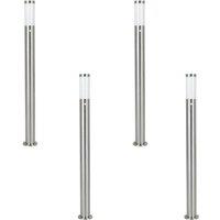 Loops 4 PACK IP44 Outdoor Bollard Light PIR Sensor Stainless Steel 1100mm Lamp Post in Metallics