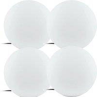 Loops 4 PACK IP65 Outdoor Garden Ball Light White Plastic 1x 40W E27 390mm Globe