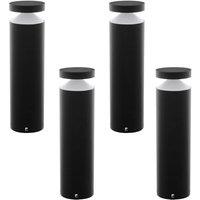 Loops 4 PACK IP44 Outdoor Pedestal Light Black Cast Aluminium 11W LED Post