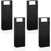 Loops 4 PACK IP44 Outdoor Pedestal Light Modern Anthracite 6W LED Wall Gate Post