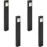 Loops 4 PACK IP44 Outdoor Pedestal Light Anthracite Tall Square Post 10W LED