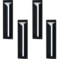 Loops 4 PACK IP54 Outdoor Bollard Light Modern Black Aluminium 10W LED Lamp Post