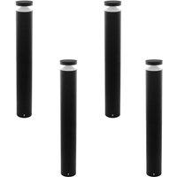 Loops 4 PACK IP44 Outdoor Bollard Light Black Cast Aluminium 11W LED Lamp Post