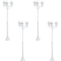 Loops 4 PACK IP44 Outdoor Bollard Light White Aluminium Lantern 3 Arm 60W E27 Post