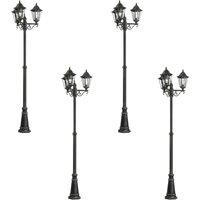 Loops 4 PACK IP44 Outdoor Bollard Light Black & Silver Patina Aluminium 60W E27