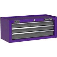 Loops 605 x 260 x 250mm PURPLE 3 Drawer MID-BOX Tool Chest Lockable Storage Cabinet