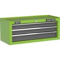 Loops 605 x 260 x 250mm GREEN 3 Drawer MID-BOX Tool Chest Lockable Storage Cabinet