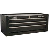 Loops 670 x 315 x 255mm BLACK 3 Drawer MID-BOX Tool Chest Lockable Storage Cabinet