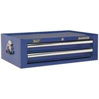 Loops 670 x 440 x 210mm BLUE 2 Drawer MID-BOX Tool Chest Lockable Storage Unit Cabinet