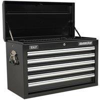 Loops 660 x 315 x 425mm BLACK 5 Drawer Topchest Tool Chest Lockable Storage Cabinet