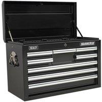 Loops 660 x 315 x 430mm BLACK 8 Drawer Topchest Tool Chest Lockable Storage Cabinet