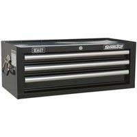 Loops 670 x 320 x 255mm BLACK 3 Drawer MID-BOX Tool Chest Lockable Storage Cabinet