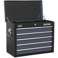 Loops 600 x 305 x 470mm BLACK 5 Drawer Topchest Tool Chest Lockable Storage Cabinet
