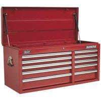 Loops 1025 x 435 x 495mm RED 10 Drawer Topchest Tool Chest Lockable Storage Cabinet