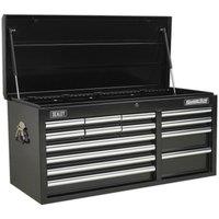 Loops 1025 x 435 x 490mm BLACK 14 Drawer Topchest Tool Chest Lockable Storage Cabinet