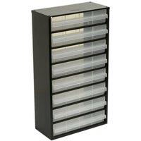 Loops 305 x 155 x 555mm 8 Drawer Parts Cabinet - BLACK - Wall Mounted / Standing Box