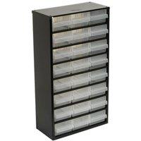Loops 305 x 155 x 555mm 24 Drawer Parts Cabinet - BLACK - Wall Mounted / Standing Box