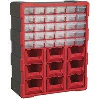 Loops 375 x 165 x 470mm 39 Drawer Parts Cabinet - RED - Wall Mounted / Standing Box