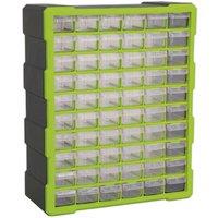 Loops 380 x 160 x 475mm 60 Drawer Parts Cabinet - GREEN - Wall Mounted / Standing Box