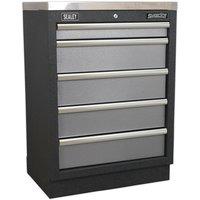 Loops 680mm Modular 5 Drawer Floor Cabinet - Ball Bearing Slides - Locking - 2 Keys