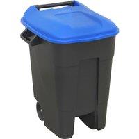 Loops 100 Litre Capacity Wheelie Bin - Solid Rear Axle - Two 200mm Wheels - Blue