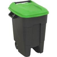 Loops 100 Litre Capacity Wheelie Bin - Solid Rear Axle - Two 200mm Wheels - Green