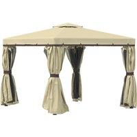 OUTSUNNY 3 x 3(m) Patio Gazebo Garden Shelter w/ Mosquito Netting in Beige