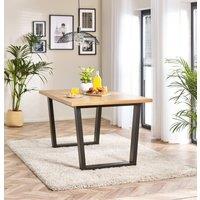 FurnitureboxUK Cotswold Rectangular 6-Seater Oak Coloured Wooden Dining Table With Black Wooden Legs in Light Oak