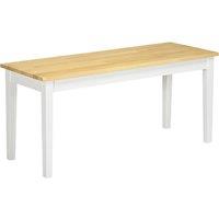 HOMCOM Wood Dining Bench Wooden Bench for 2 People in White