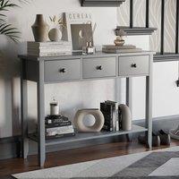 Home Discount Vida Designs Windsor 3 Drawer Console Table Side Table Storage Organizer 740 x 1000 x 300 mm in Grey